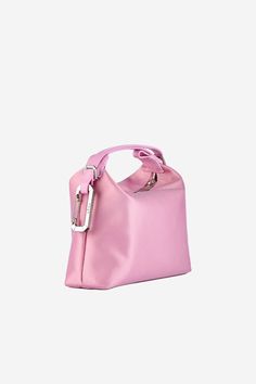 Colour: Baby Pink Composition:100% Satin Hook:Brass Snaphook SIZE & FIT Dimensions: 13x15x17 cm Pink Top Handle Bucket Bag For Evening, Pink Satchel Hobo Bag For Evening, Pink Evening Hobo Bag With Top Handle, Pink Top Handle Hobo Bag For Evening, Pink Evening Bucket Bag With Detachable Handle, Pink Hobo Bag With Removable Pouch For Evening, Pink Double Handle Box Bag For Evening, Evening Satchel With Silver-tone Hardware, Pink Pouch Shoulder Bag With Handle Drop