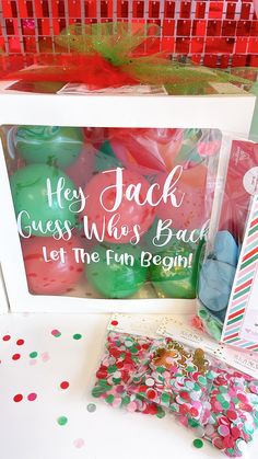 there is a sign that says hey jack guess was bauble let the fun begin