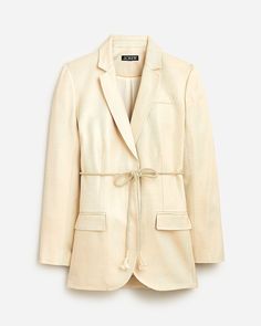 Shop  for the Rope-tie blazer in glossy twill for women. Find the best selection of women womens-categories-clothing-blazers-novelty available in-stores and on line. Suit Guide, Hair Wrap Scarf, Spring Work Outfits, Jcrew Collection, Summer Suits, Linen Shop, Engineered Garments, Scarf Hairstyles, Blazers For Women