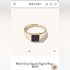 Mejuri Ring From Men’s Line But I Loved Wearing It On My Index Finger! Minor Scratches From Natural Wear And Tear. Minimalist Onyx Signet Ring For Formal Occasions, Modern Black Tarnish Resistant Signet Ring, Minimalist Onyx Signet Ring, Black Minimalist Signet Ring With Polished Finish, Mejuri Rings, Rectangular Onyx Signet Ring Gift, Mejuri Jewelry, Index Finger, Ring Color