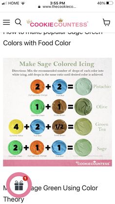 the color scheme for making sage green using color theory is shown in this screenshot