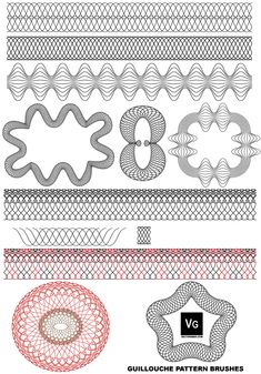 an image of some different patterns on a white background with the words, glycoline pattern brushes