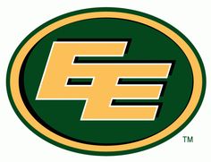 the green and gold f logo on a white background