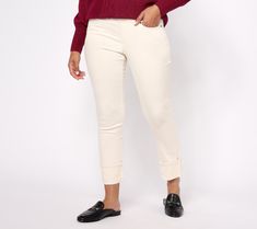 A prime pick to complement fall's best ankle boots, these twill pants feature a chic cuff detail that's bound to get a few stares of admiration. From Belle by Kim Gravel. Best Ankle Boots, Kim Gravel, Winter Jeans, Cuffed Jeans, Cuff Detail, Twill Pants, Ankle Jeans, Winter White, Vest Jacket