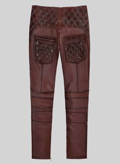 Introducing our all-new Hector Burnt Maroon Leather Pants – the ideal selection to refine your style and make a daring statement this season! Immerse yourself in the allure of these exquisitely crafted leather pants, guaranteed to transform any outfit from commonplace to exceptional. With its captivating burnt maroon hue and flawless craftsmanship, this piece is more than just fashion – it's a manifestation of refinement and individuality.  Get ready to be swoon by this absolute leather perfecti Luxury Brown Straight Pants, Designer Leather Bottoms With Belt Loops, Luxury Leather Trousers, Luxury Leather Pants For Fall, Luxury Brown Leather Bottoms, Luxury Straight Leg Leather Pants, Luxury Brown Trousers, Luxury Brown Pants, Luxury Leather Straight Pants