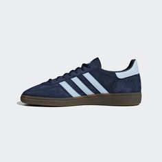 adidas Handball Spezial Shoes - Blue | adidas US Blue Sneakers With Three Stripes Branding, Blue Skate Shoes With Three Stripes And Round Toe, Blue Three Stripes Skate Shoes With Round Toe, Spezial Shoes, Handball Players, Studded Accessories, Adidas Handball Spezial, Adidas Handball, New York Red Bulls