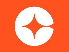 an orange background with white circles in the center and two arrows pointing to each other