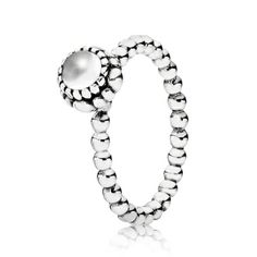 Pandora Silver Beaded Rock Crystal April Birthstone Ring 190854BK Pandora Birthstone Rings, Rings Pandora, April Birthstone Ring, August Birthstone Ring, March Birthstone Ring, November Birthstone Ring, December Birthstone Ring, January Birthstone Rings, Grey Moonstone