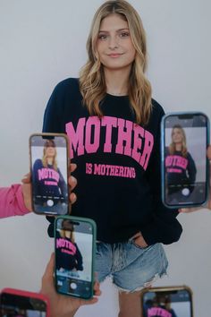 friday + saturday: mother is mothering sweatshirt – Riffraff Mother Is Mothering, Baby Luna, Being A Mother, French Baby, The Perfect Girl, Spring Baby, Gameday Outfit, Changing Pad Cover, Some Girls