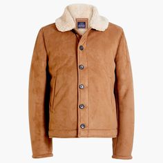 J. Crew Factory Faux Sheepskin Suede Bomber Jacket. Sold out online. Note: The jacket is cut slightly short in the body according to reviews online. Brand new with tags. Fitted Outerwear With Faux Fur Lining, Fitted Brown Outerwear With Fleece Lining, Fall Outerwear With Faux Fur Lining And Sheepskin, Fitted Sheepskin Outerwear For Cold Weather, Fall Outerwear With Fleece Lining And Sheepskin, Sheepskin Outerwear With Fleece Lining And Long Sleeves, Classic Shearling Long Sleeve Outerwear, Sheepskin Outerwear With Fleece Lining, Fall Sheepskin Outerwear With Faux Fur Lining