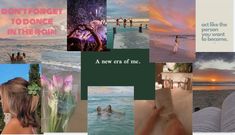 a collage of photos with people and flowers in the foreground, one person holding an open book