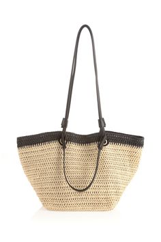 Carry your essentials in style this summer with Shiraleah's Syracuse Tote. The natural woven paper straw is accented with a stripe of black and features both matching PU handles and shoulder straps to add some versatility to your style. Pair with other items from Shiraleah to complete your look! Features Double Handles, Double Shoulder Straps, Magnetic Snap Closure, And 1 Inner Slip Pocket Shiraleah Is A Trend-Driven Lifestyle Brand Focused On The Little Gifts That Make Life Special! Made From Paper Straw And Pu Measures L 19.5" X W 7" X H 10"; Handles 9"; Strap 15" Made In China Straw Tote Bag, Straw Tote, Paper Straws, Woven Paper, Black Bag, Clothing Company, Lifestyle Brand, Lifestyle Brands, Little Gifts