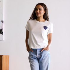 Designer Art Prints by Kerri Rosenthal – KERRI ROSENTHAL White Cotton T-shirt With Heart Patch, Cotton Relaxed Fit Top With Heart Print, Cotton Tops With Heart Print And Relaxed Fit, Relaxed Fit Cotton Top With Heart Print, Cotton Top With Heart Print And Relaxed Fit, Everyday Heart Graphic Tee, Heart Graphic Tee For Everyday, Everyday Graphic Tee With Heart Graphic, Heart Graphic Tee For Everyday Wear