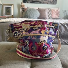 Coach Poppy Bag! So Cute, Good Condition, Light Wear On Inside And Outside In Pics #Juicycouture #Y2k #Coach Coach Poppy, Bags Coach, Inside And Outside, Coach Bags, Juicy Couture, Crossbody Bags, Pink Purple, So Cute, Poppies