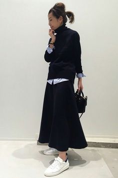 Pleated Skirt Outfit, Rock Outfit, Causal Outfits, Minimal Outfit, Mens Winter Fashion, Casual Chic Style, Japan Fashion, Fashion 2020