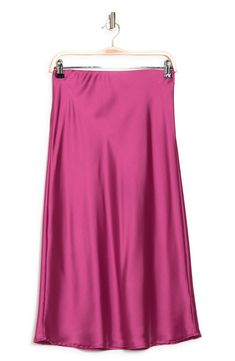 Elevate your wardrobe with this pull-on bias satin midi skirt for elegant, feminine style. 31" length (size S) Elasticized waist Pull-on style Satin construction 97% polyester, 3% spandex Machine wash cold, line dry Made in USA Model’s stats for sizing: 5’10” height, 34” bust, 27” waist, 35” hips. Model is wearing size S. Relaxed Satin Pencil Midi Skirt, Relaxed Fit Satin Midi Pencil Skirt, Spring Party Satin Pencil Skirt, Pink Satin Flared Skirt, Bias Cut Midi Skirt For Party, Sleek Long Pencil Skirt For Spring, Spring Relaxed Bias Cut Skirt, Relaxed Bias Cut Midi Skirt, Spring Bias Cut Skirt