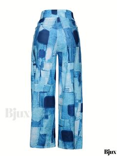 Bjux - Bohemian Tapestry Print Wide Leg Pants, Relaxed Fit Trousers for Spring & Summer, Womens Apparel Tapestry Print, Bohemian Tapestry, Womens Apparel, Printed Wide Leg Pants, Fitted Trousers, Long Length, Leg Pants, Wide Leg Pants, Elastic Waist