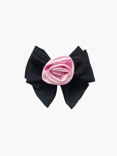 SANDY LIANG Layered Mini Skirt, Designer Hair Accessories, Monthly Payments, Tiny Bow, Sandy Liang, Romantic Style, Black Bow, Pink Satin, Who What Wear