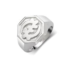 Elevate your gift-giving with this exquisite .925 Sterling Silver Signet Ring, featuring the powerful Gye Nyame symbol. A masterful blend of style and symbolism, this piece is a universal homage to African heritage, perfect for both him and her. The Gye Nyame represents the omnipotence and immortality of God, offering a deep spiritual connection alongside its striking aesthetics. This ring is not just a piece of jewelry, but a meaningful emblem of faith and cultural pride. Material & Features: * Symbolic White Gold Sterling Silver Engraved Ring, Symbolic White Gold Signet Ring For Promise, Symbolic Sterling Silver Signet Ring For Promise, Symbolic White Gold Promise Jewelry, Symbolic White Gold Sterling Silver Initial Ring, Symbolic White Gold Jewelry For Promise, Symbolic Hallmarked White Gold Initial Ring, Symbolic White Sterling Silver Rings, White Symbolic Promise Ring