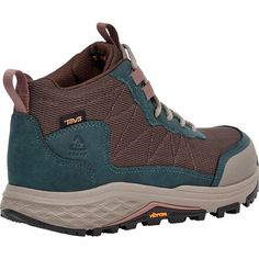 When we're hitting the trail for several days or just an evening hike, we lace up the Teva Ridgeview Mid Hiking Boot knowing we'll keep pace regardless of rain or sunshine. The rubber outsole grips rocks, tree roots, and dusty paths alike, boosting our confidence in ever-changing terrain. Thanks to the super breathable mesh upper, airflow is ample as we trek along. Lace-up Hiking Boots With Rubber Sole For Outdoor Work, Lace-up Trail Running Shoes With Rubber Sole For Hiking, Lace-up Work Boots With Vibram Sole For Outdoor, Lace-up Hiking Boots For Adventure, Outdoor Walking Shoes With Laces, Breathable Lace-up Hiking Boots For Walking, Breathable Waterproof Hiking Boots Lace-up, Breathable Lace-up Adventure Boots, Breathable Lace-up Hiking Boots