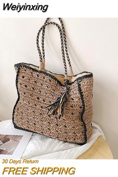 Shipping: Worldwide Express Shipping AvailableDelivery time: 🚚7-15Days Fast ShippingReturns: Fast refund,💯100% Money Back Guarantee.Brand Name: XZANHandbags Type: Shoulder BagsTypes of bags: Shoulder & HandbagsMain Material: StrawLining Material: PolyesterShape: Casual TotePlace Of Origin: HE BEI ProvincePlace Of Origin: HE BEI ProvinceOrigin: Mainland ChinaCN: HebeiHardness: SOFTPattern Type: Hollow OutInterior: No PocketDecoration: TASSELDecoration: fashion straw shoulder bagExterior: NONEOc