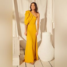 Nwt One Shoulder Dress Gold Yellow, One Shoulder Dress, Shoulder Dress, Colorful Dresses, One Shoulder, Yellow Gold, Maxi Dress, My Style, Womens Dresses