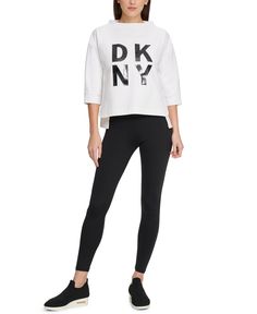 A stacked logo shines at the front of this Dkny Sport sweatshirt, bringing a stylish look to a comfy classic. Sweatshirt White, Sports Sweatshirts, Logo Sweatshirt, Sweater White, Sweatshirts Online, Casual Loafers, Branded Sweatshirts