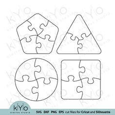 Small puzzle template, autism puzzle piece Circle puzzle template, Rounded square puzzle template, Pentagon Puzzle template, Triangle puzzle template Puzzle Peice, Triangle Puzzle, Circle Puzzle, Puzzle Piece Template, Iris Folding Templates, Puzzle Template, Crochet Baby Shoes Pattern, Felt Pattern, Rounded Square