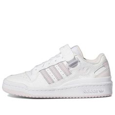 (GS) adidas Forum Low City 'White Almost Pink' GY8369 (SNKR/Cozy/Skate/Low Top/Wear-resistant) White Synthetic Skate Shoes For Sports, White Athleisure Skate Shoes With Round Toe, White Adidas Mid-top Sneakers, White Adidas Sneakers With Synthetic Material, White Adidas Logo Mid-top Sneakers, White Mid-top Adidas Sneakers, White Adidas Lace-up Skate Shoes, White Low-top Skate Shoes With Three Stripes Branding, White Adidas Skate Shoes With Synthetic Material