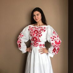 Dress Embroidered Linen Dress Ukrainian Vyshyvanka Unique | Etsy Embroidered Linen Dress, Ukrainian Wedding, Ukrainian Vyshyvanka, Ukrainian Dress, Boutique Dress Designs, Mexican Dresses, Boho Style Dresses, Embroidered Linen, Dress Crafts