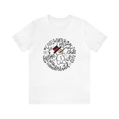 Snowman Winter Wonderland, White, Express Shipping, Christmas Tshirt, Snow, Chill Christmas Tshirt, Winter Vibes, Christmas Celebration, Clean Machine, Christmas Tshirts, Winter Wonderland, Light Fabric, Light Colors, Adult Outfits