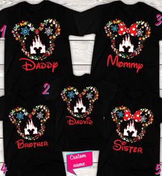 Personalized Disney Christmas 2021 Family T-shirt Disney Shirt Christmas, Family Matching Black Tops For Disney Trips, Disney Christmas Tshirts Family, Disney Christmas Outfits Family, Group Disney Shirts Christmas, Family Matching Crew Neck Tops For Disney Trips, Themed Christmas Tops With Graphic Print, Christmas Themed Tops With Graphic Print, Christmas Themed Short Sleeve Tops