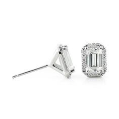 These exquisite Diamond Halo Stud Earrings feature your choice of Round, Princess, Cushion, or Emerald cut center stones, surrounded by a stunning halo of F/VS quality Lab-Grown Diamonds. Customize these earrings with either Lab-Grown Diamonds or Lab-Created Gemstones. The starting price is for the setting only.Metal Weight: 1.13gr Halo Diamonds: 0.06ctwDiamond Quality: F/VS Lab-Grown Diamonds Center Stone Options: 0.50ct x 2 = 1.0ctw 0.75ct x 2 = 1.5ctw 1.0ct x 2 = 2.0ctw 1.5ct x 2 = 3.0ctwPlea Bridal Jewellery Online, Halo Stud Earrings, Bridal Accessories Jewelry, Halo Earrings Studs, Everyday Accessories, Diamond Halo, Conflict Free Diamonds, Halo Diamond, Emerald Cut