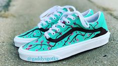 Custom Vans Arizona Green Tea Inspired - Etsy Hand Painted Pink Sneakers For Spring, Arizona Green Tea, Hand Painted Vans, Vans Custom, Custom Vans Shoes, Painted Shoes Diy, Painted Vans, Custom Shoes Diy, Shoes Diy