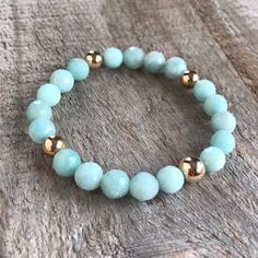 Amazonite Bracelet Stone Bracelet Beaded Stretch Bracelet | Etsy Amazonite Jewelry, Bracelet Stone, Stackable Jewelry, Amazonite Bracelet, Gemstone Beaded Bracelets, Vermeil Jewelry, Bracelet Beaded, Healing Bracelets, Chic Jewelry