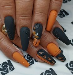 Her Nails, Thanksgiving Nails, Halloween Nail Designs, Fall Nail Art, Coffin Nails Designs, Fall Nail Designs, Chic Nails, Manicure E Pedicure