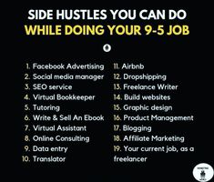 the side hustles you can do while doing your 9 - 5 job info