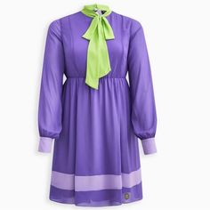 Nwt Torrid Plus Size Scooby Doo Collection Size 3 3x 22-24 Size 1 1x 14-16 Fit N' Flare Silhouette. Materials + Care Chiffon Woven Fabric: A Semi-Sheer, Lightweight Fabric That Drapes Beautifully. Stretch Level: None. 100% Polyester. Machine Wash Cold. Dry Low. Imported. Details Bow Crew Neckline. Long Blouson Sleeves With Cuff. Purple Flowy Chiffon Dress, Purple Fitted Long Sleeve Chiffon Dress, Purple Long Sleeve Chiffon Dress, Purple Flowy Long Sleeve Chiffon Dress, Flowy Purple Chiffon Dress, Scooby Doo Daphne, Pleated Skater Dress, Ditsy Floral Dress, Green Lace Dresses