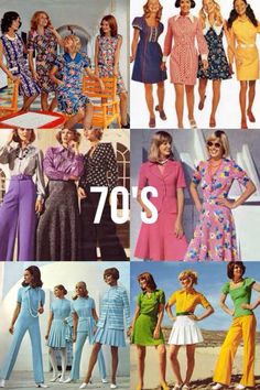 Styles Through The Decades Fashion, 7os Fashion Outfits, Women 60s Fashion, Fashion 70s Women Outfit, 1970 Dress Vintage Fashion, 1960/70 Fashion, Women’s 60s Fashion, 70s Outfits Women Dress, Fashion Through The Decades Timeline