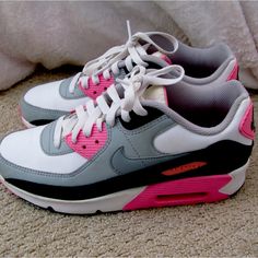 Size Us 7y Used But Perfect Condition Nike Air Max 90 Pink, Nike Air Max 90 Colorful, Pink Nike Air Max Synthetic Sports Shoes, Nike Air Max 90 Grey Orange, Nike Air Max 90 Ultra 2.0 Flyknit, Nike Air Max 90, Womens Shoes Sneakers, Air Max, Nike Women