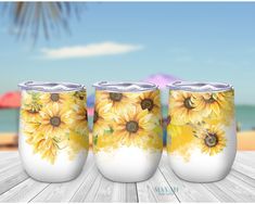 Sunflowers wine tumbler. -Mayan Sub Shop Sunflower Tumblers, Wine Experience, Epoxy Tumbler, Steel Straw, Stainless Steel Straws, Wine Enthusiast, Sunflower Design, Cute Cups, Wine Tumbler