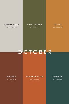 the color scheme for october is shown in different colors