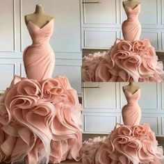 Prom Gowns Elegant, Trumpet Evening Dress, Gowns Elegant, Mermaid Sweetheart, Skirts Long, Pink Mermaid, Long Prom Gowns, Tiered Skirts