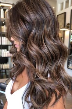 42 Beautiful Balayage Hairstyles That Are Trending Right Now Highlight Ideas For Light Brown Hair, Dark Hair Color Balayage, Bronze Caramel Brunette Highlights, Espresso Martini Balayage, Beige Hair Highlights, Fall Brunette Balayage, Brunette Hair For Fall, Dark Brown Hair With Highlights Balayage, Dark Brown Hair With Balayage