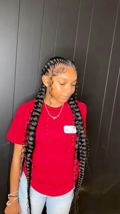 Two Braids Hairstyle Black Women, 2 Braids Hairstyles, Guys Hairstyles, Hairstyles Tiktok, Cornrow Ponytail, Two Braid Hairstyles, Long Ponytail, 2 Braids