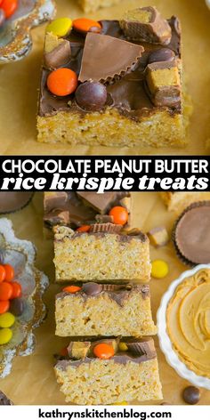 Chocolate Peanut Butter Rice Krispie Treats - Kathryn's Kitchen Peanut Butter Chocolate Rice Krispie Roll, Rice Krispie Roll, Rice Krispie Treats Original Recipe, Fun Rice Krispie Treats, Peanut Butter Rice Krispie Treats, Homemade Toffee, Rice Krispie Cereal, Peanut Butter Candy, Chunky Peanut Butter