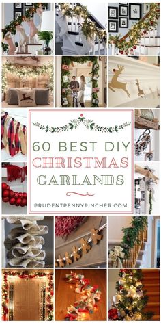 christmas decorations and garlands are featured in this collage with the words go best diy christmas garlands