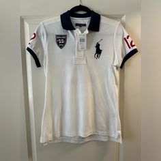 New With Tags Polo Top Outfit Women, Polo Top Outfit, Polo Shirt Aesthetic, Polo Ralph Lauren Women Outfits, Polo Outfits For Women, Polo Shirt Outfit Women's, Ralph Lauren Shirt Women, Polo For Women, Polo Crop Top