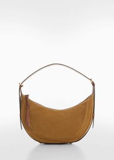 Leather shoulder bag - Women | Mango USA Leather Shoulder Bag With Gold-tone Hardware For Errands, Womens Palazzo Pants, Accessory Inspo, Round Purse, Perfect Purse, Chain Bags, Bag Women, Leather Ankle Boots, Cool Gifts