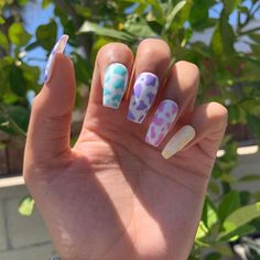 Nails 23, Cow Print Nails, Easy Manicure, Cow Nails, Colorful Nail Art, Colorful Nail, Easy Nails, Cute Acrylic Nail Designs, Simple Acrylic Nails